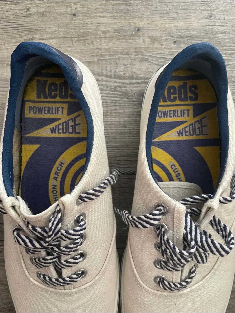 Keds vintage 60’s-70’s unisex Powerlift Wedge Cushion Arch Canvas Shoes